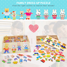 Load image into Gallery viewer, Dress It Up - Rabbit &amp; Bear Dressing Game (53 pcs set)

